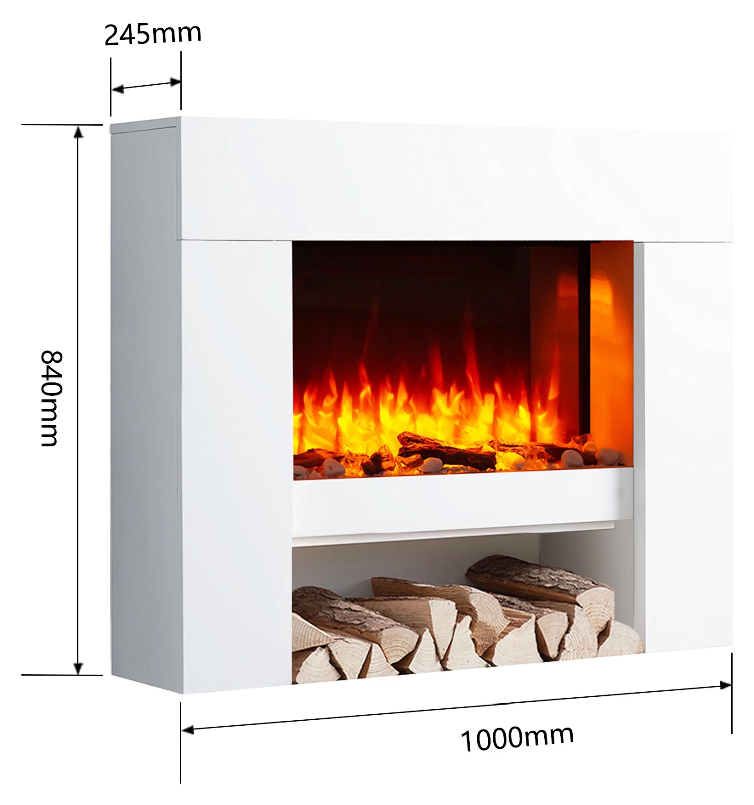 RICHEN Elektrokamin Naran, Weiß - Ohne Glasplatte 2 RICHEN Elektrokamin Naran, Weiß - Ohne Glasplatte – Bild 2