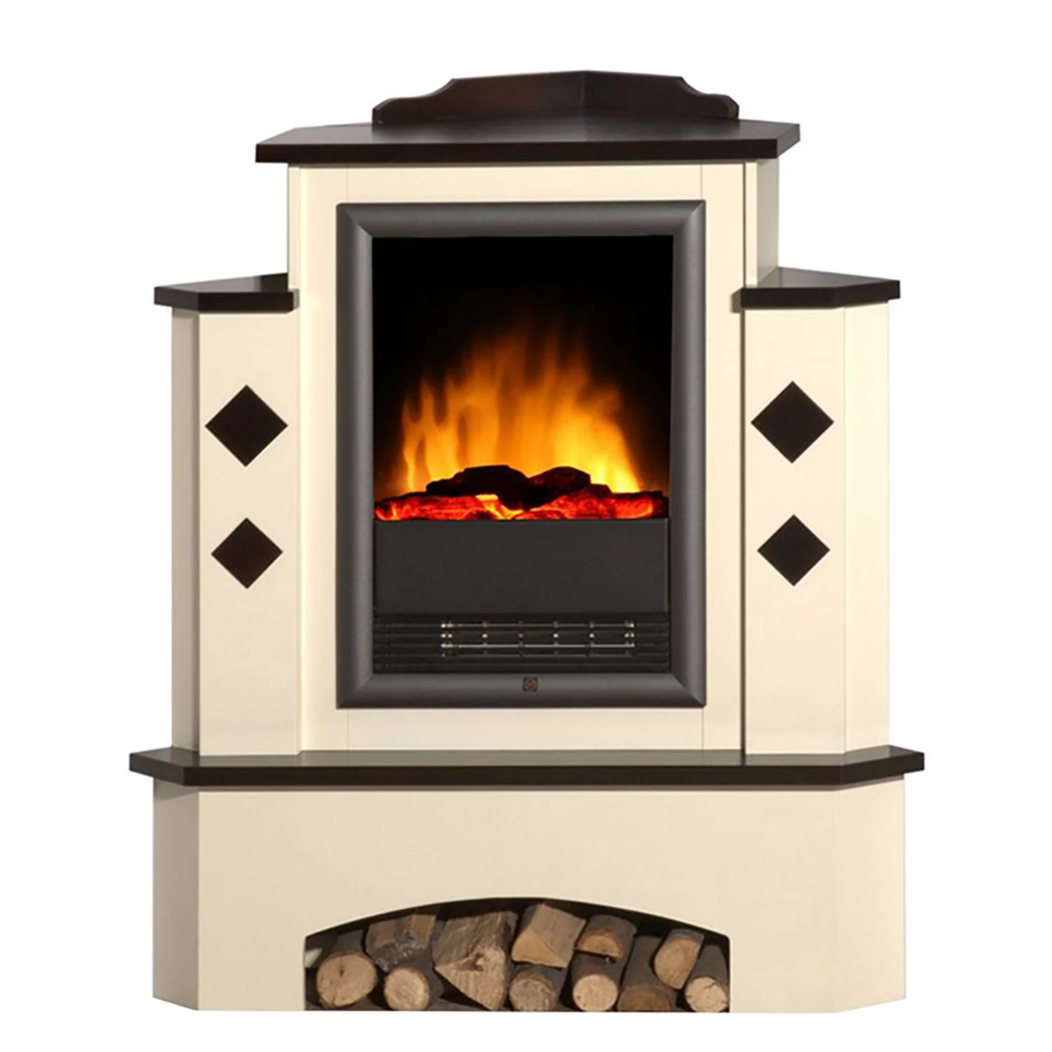 Montreux Elektro-Eckkamin Calabrio - Cremeweiß / Kolonialbraun 1 Montreux Elektro-Eckkamin Calabrio - Cremeweiß / Kolonialbraun