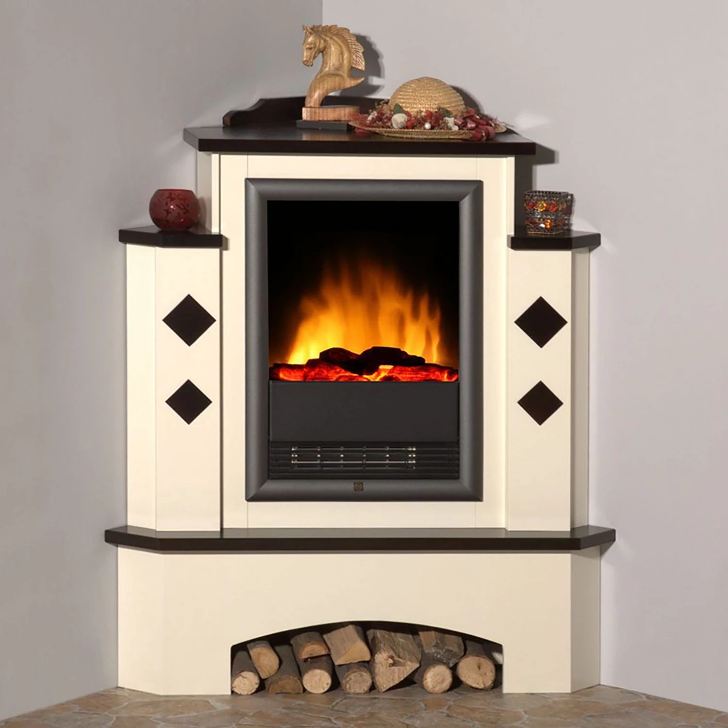 Montreux Elektro-Eckkamin Calabrio - Cremeweiß / Kolonialbraun 5 Montreux Elektro-Eckkamin Calabrio - Cremeweiß / Kolonialbraun – Bild 5