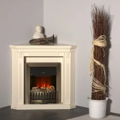 Montreux Elektro-Eckkamin Georgia - Cremeweiß -Badaufbewahrung Verkäufe elektroeckkamin georgia cremeweiss 4169624