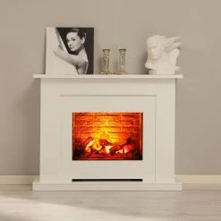 Montreux Elektrokamin Suares - Weiß -Badaufbewahrung Verkäufe elektrokamin suares weiss 3476241