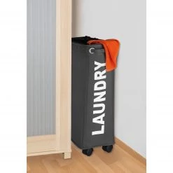 WENKO Wäschesammler Corno - Kunstfaser - Grau 5 WENKO Wäschesammler Corno - Kunstfaser - Grau -Badaufbewahrung Verkäufe waeschesammler corno grau 3034041