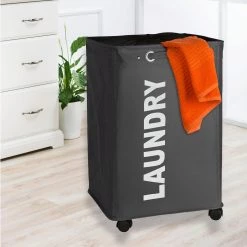 WENKO Wäschesammler Quadro - Polypropylen - Grau -Badaufbewahrung Verkäufe waeschesammler quadro grau 3034005